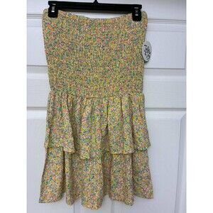 Jolie & Joy Floral Smocked Tiered‎ Mini Skirt Multicolor Women NWT